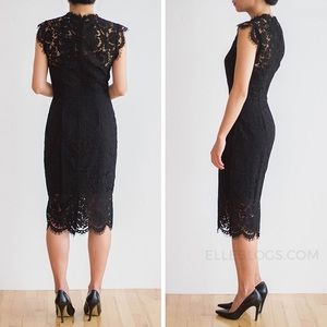 Rachel Zoe black lace cocktail dress